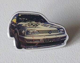 VW Golf 3 TDI Nürburgring Pin – 24h Race Motorsport Badge