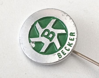 Rare Karl Becker Farm Machinery Pin – Vintage Aluminum Badge 80s Era