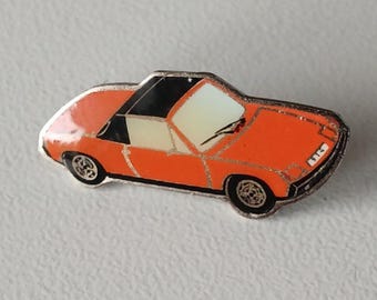 Rare Porsche 914 Orange/Black Pin | Stylish 90s Vintage Accessory
