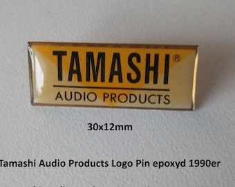 Tamashi Audio enamel pin – period original 1990s epoxy brand logo for music and hi‑fi collectors
