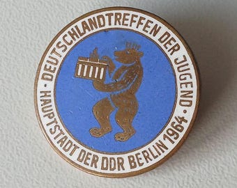 Rare Youth Festival Berlin 1964 Brooch – Historic GDR Badge