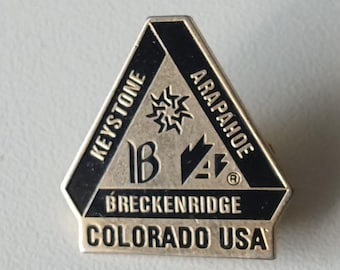Vintage Colorado Ski Brooch – Keystone Arapahoe Breckenridge Souvenir