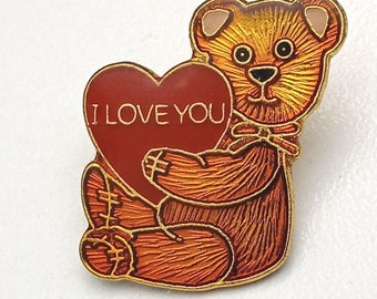 Vintage Love: "I love you" Teddy Bear Pin from the 90s