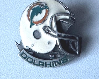 Show Your Dolphins Spirit – Rare Miami NFL Helmet Pin in Relief & Enamel