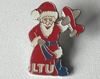 LTU Santa Claus pin – rare airline souvenir with airplane motif