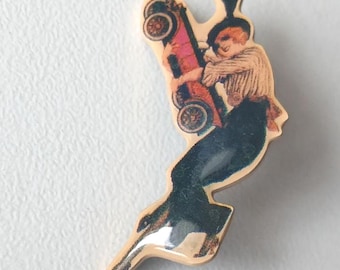 Early Advertising: 1990 Mercedes-Benz History Collection Pin with 1920s Motif