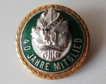 RHÖNCLUB Honor Brooch: 40 Years Loyalty, Vintage Enamel Jewelry
