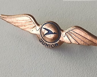 Nostalgic Airline Logo Badge - Vintage 70s Brooch