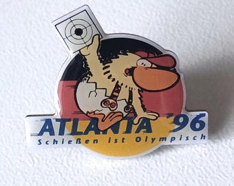 ATLANTA ’96 Olympic Pin – Official Shooting Sport Participant Badge