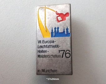VII European Indoor Athletics Championships '76: Engraved Brooch!