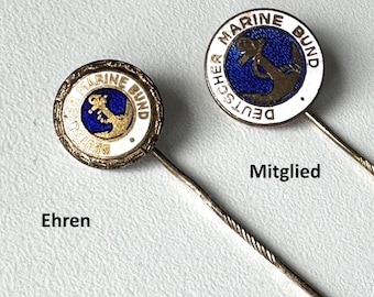German Marine Bund enamel lapel badge 1950s – anchor emblem, “Honor” / “Member” version