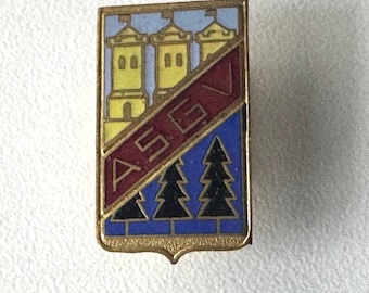 Original ASGV Buttonhole Badge – Rare Enamel Revers Pin Moutereau Paris Sports Club Collectible