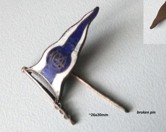 Antique shipping company flag CPK Czech Republic badge lapel pin enamel 1920s