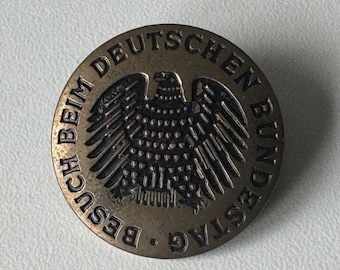 German Bundestag brooch – embossed – 1980s period original collector item