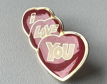 Rare “I love you” hearts pin – enamel love design