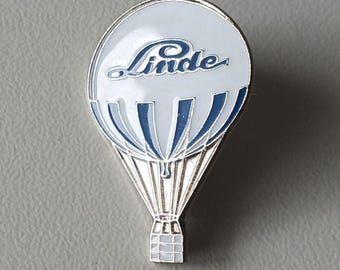 Linde Hot Air Balloon Pin – Rare 90s Vintage Advertising Item