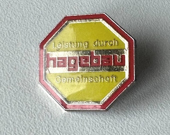 hagebau promo pin – rare brand motto collectible