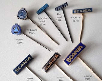 SCANIA (trucks, buses) logo lettering pins 1960s-1980s - select
