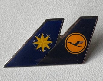 Rare Star Alliance VARIG & Lufthansa Tail Fin Pin – Authentic Aviation Collector Piece (b)