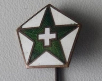 Antique Charm: Green Star Pin