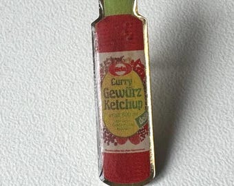 Rare HELA ketchup pin – iconic curry spice bottle motif
