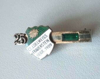 Antique CL.Edelweiss Frauenstein brooch from 1909 - enamel with stones
