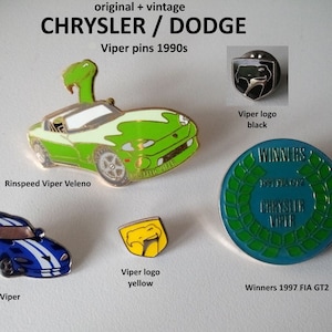 CHRYSLER Dodge Viper Logo Motiv Pins 1990er Jahre jetzt auswählen