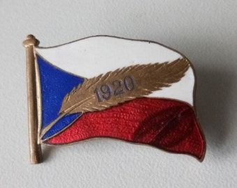 Czechoslovakia Flag Brooch - A Piece of History!