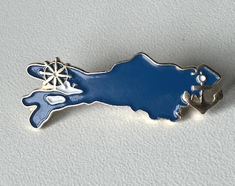 Lake Constance form pin – blue‑filled lake silhouette