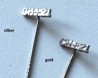 CH+21 Lapel Badge 925 Silver – Choose: Silver or Gold‑Plated