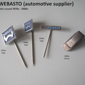 WEBASTO Logo Anstecknadeln - Sammlerstücke aus 4 Jahrzehnten!