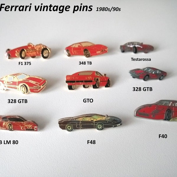 Ferrari-Kult: Erinnerungen an Motorsport und Sportwagen Pins der 1980er und 1990er Jahre