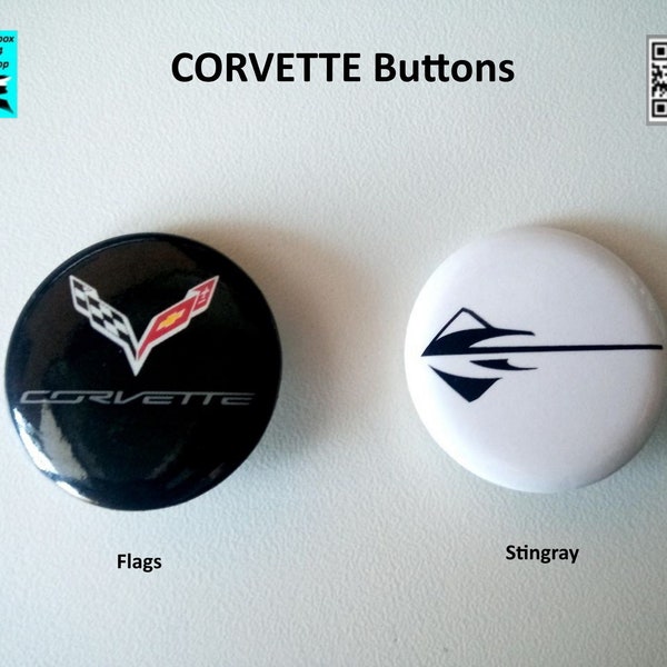 Feiere die Corvette-Flaggen und Stingray-Buttons - die perfekte Geschenkidee 1 Set = 2 Buttons