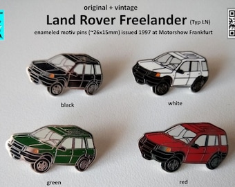 Land Rover Freelander (Type N) motif pins enamelled - different colors to choose from :-)