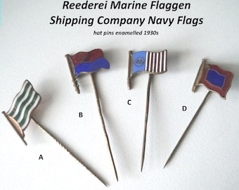 Antique Marine Flag Badges: Enamel Lapel Pins from the 1930s!