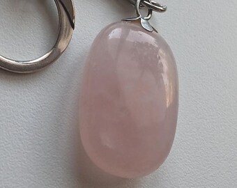 Vintage Charm: Rose Quartz Keychain