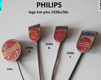 PHILIPS logo pins 1920s/30s - select