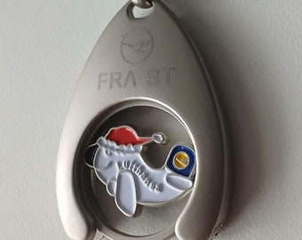 Lufthansa Keychain - Comic Airplane with Santa Hat