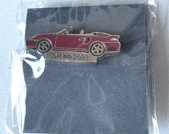 Porsche Boxster press pin Siena – red cabrio event pin sealed