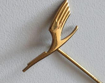 Aviation Classic: Lufthansa Crane Logo Pin from Brass