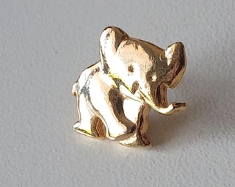 Vintage Baby Elephant Pin – Cute Golden Lucky Charm
