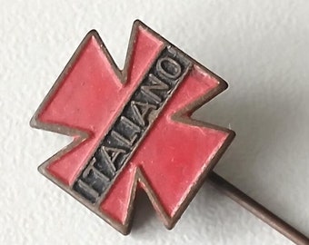 Vintage Italian Red Cross Blood Donation Pin - Unique Collectible