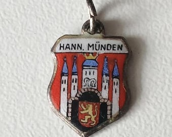 Hann. Münden Crest Pendant – Enamel & 800 Silver from the 1960s