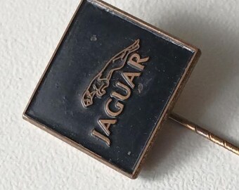 80s Elegance: Rare Black Jaguar Logo Lapel Pin from IAA 1981