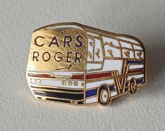 Rare CARS ROGER Coach Bus Pin – Enamel Collector Item France 90s