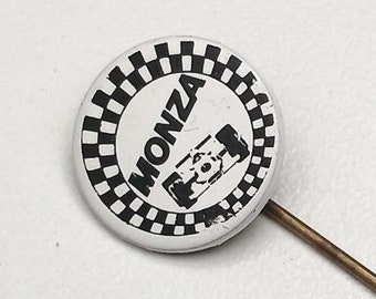 Monza Logo Pin - Black and White Checkered