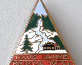 Haus Hanke Krimml Brooch – Intricate 7-Color Enamel Alpine Badge