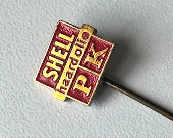 Rare Shell Hardolie PK Lapel Badge – Authentic Aluminium Brand Emblem