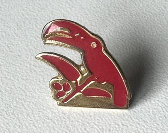 Rare red toucan pin – enamel tropical bird design