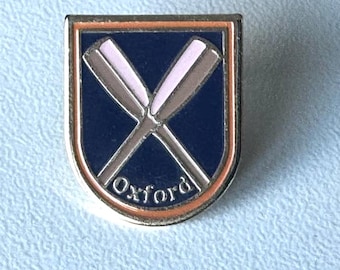 Oxford Rowing Pin – Badge with Crossed Oars in Shield Design